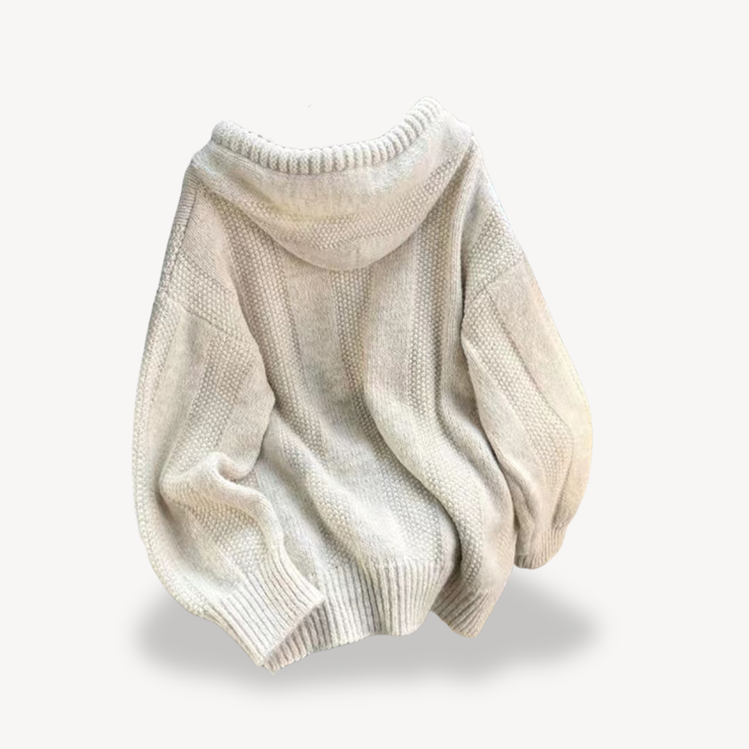 Elarova | Gestrickter Hoodie-Pullover für Damen