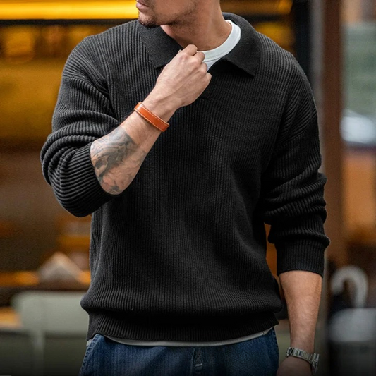 Elarova | Gestrickter Polopullover für Herren