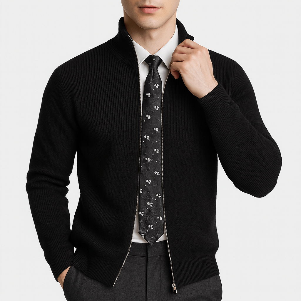 Elarova | Gestrickter Pullover mit Reißverschluss