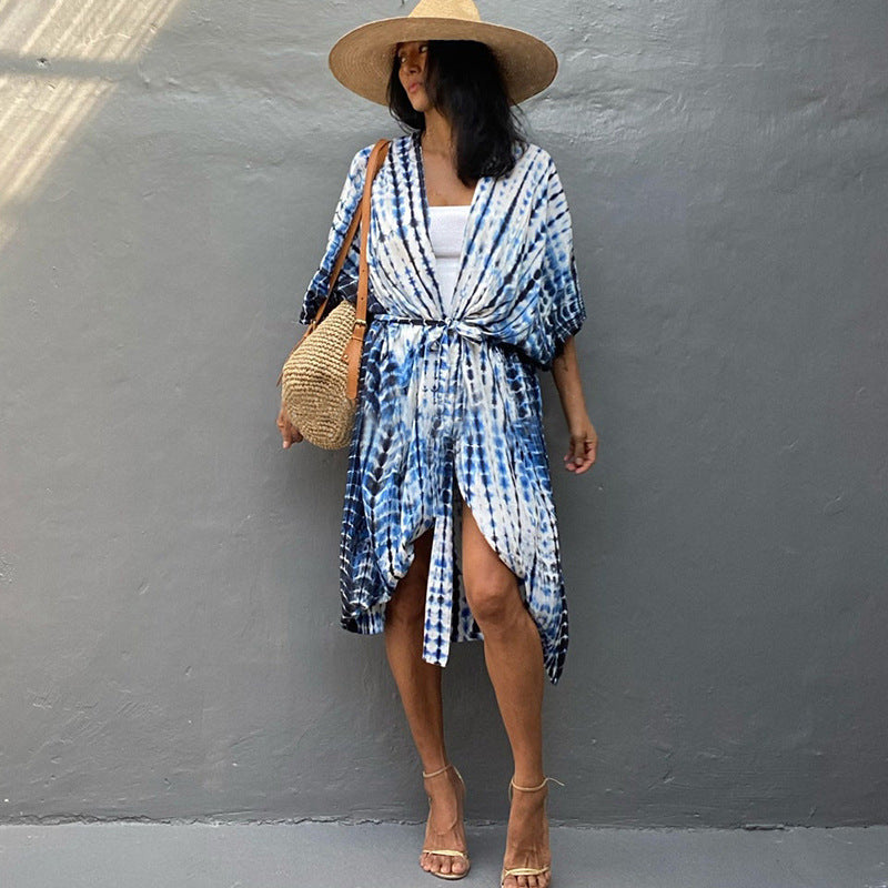 Elarova | Glamouröse Sonnenschutz Resort Strandkleid Cover Up
