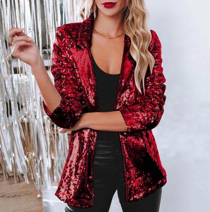 Elarova | Glamouröser Pailletten-Blazer