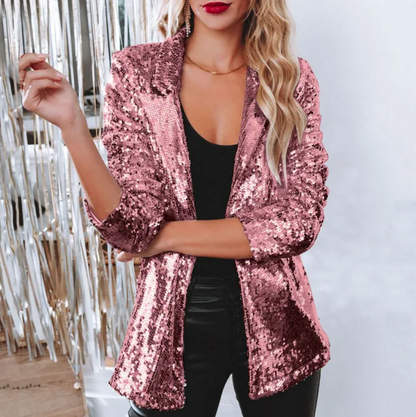 Elarova | Glamouröser Pailletten-Blazer