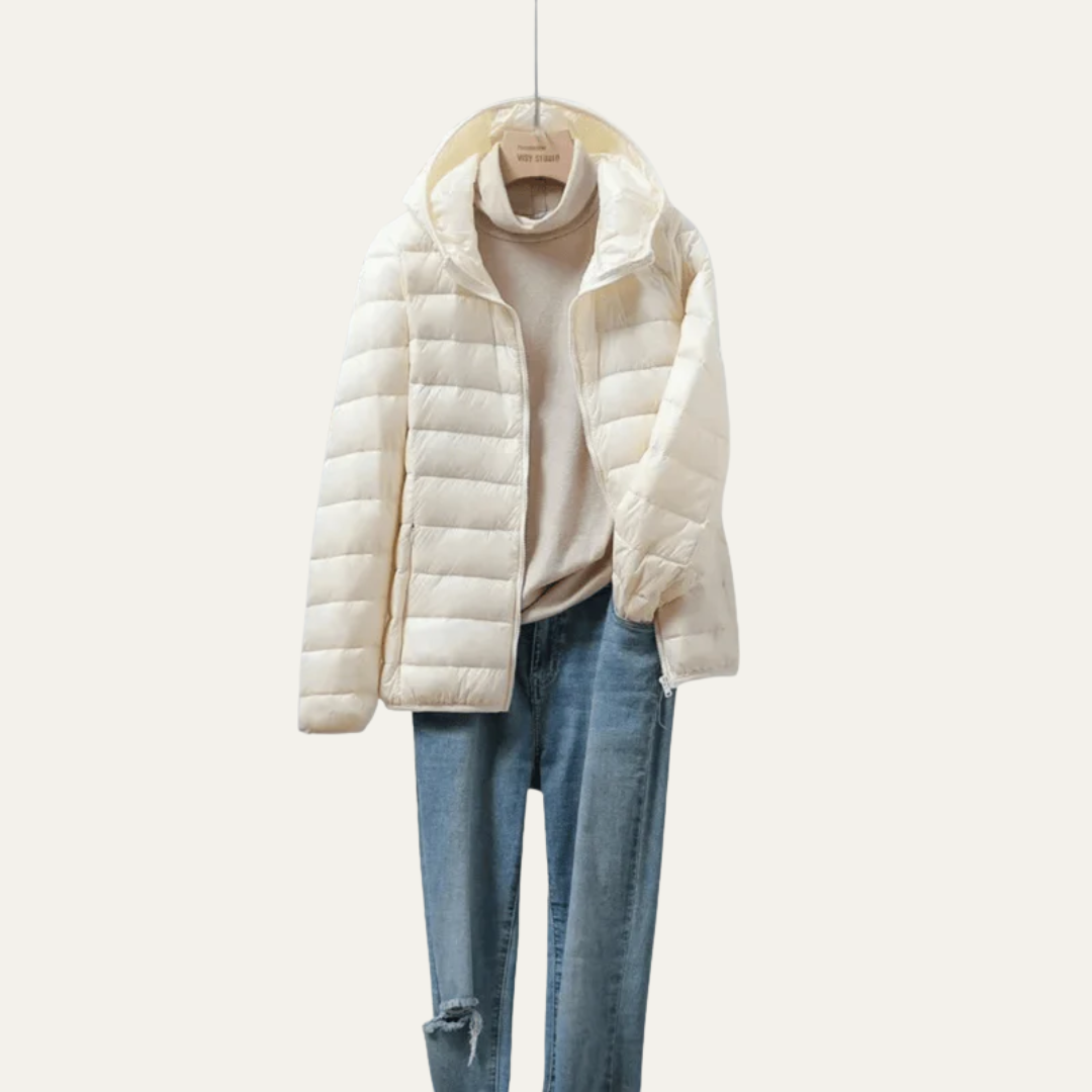 Elarova | Glänzende, ultraleichte Damen-Steppjacke