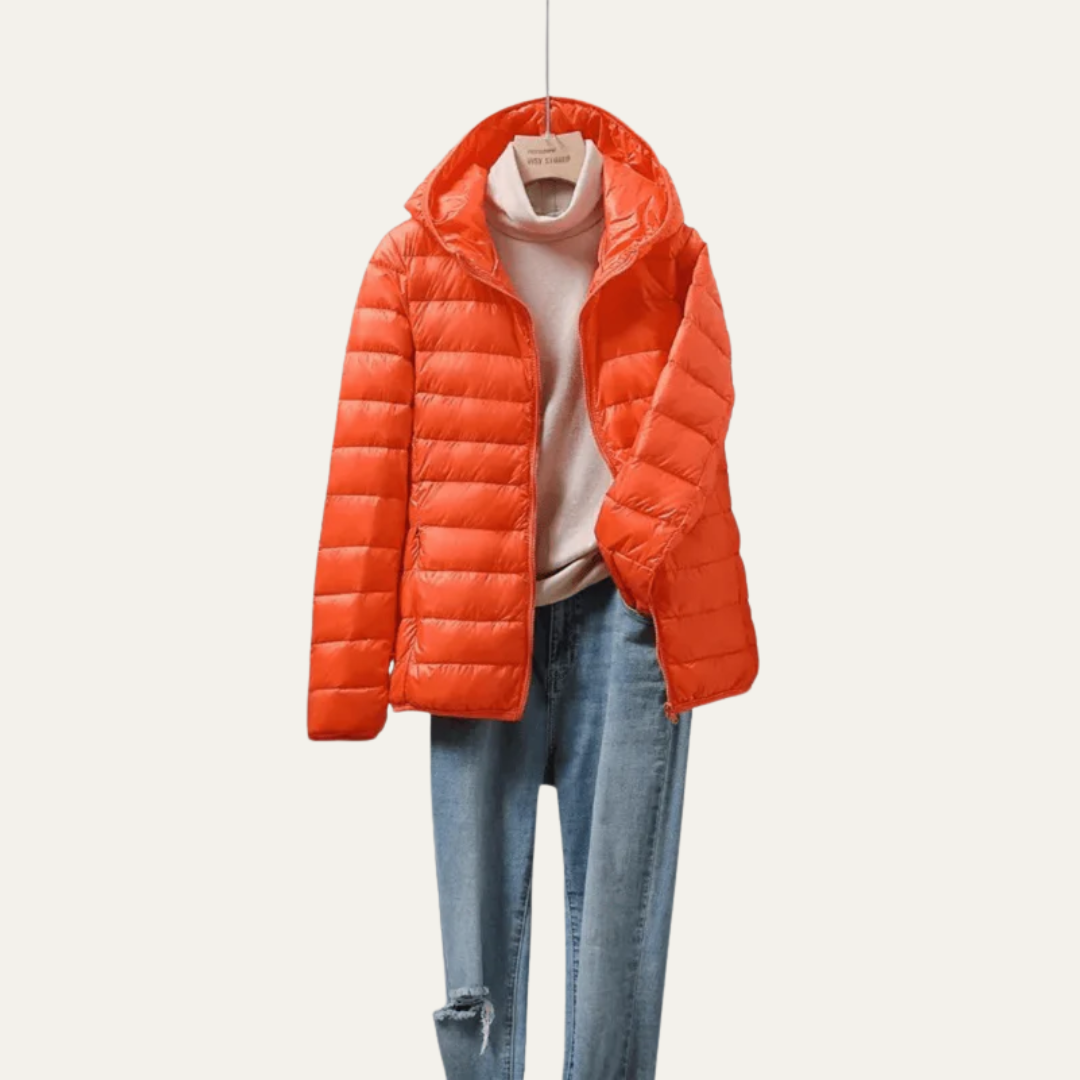 Elarova | Glänzende, ultraleichte Damen-Steppjacke