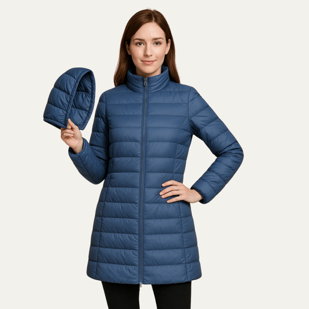 Elarova | Glänzender, gesteppter Damen-Daunenmantel