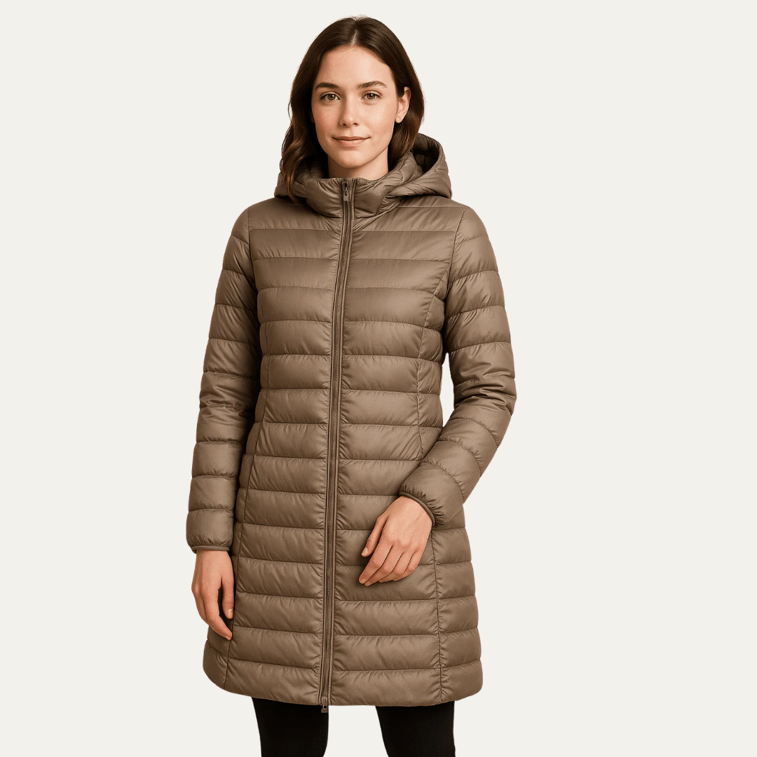 Elarova | Glänzender, gesteppter Damen-Daunenmantel