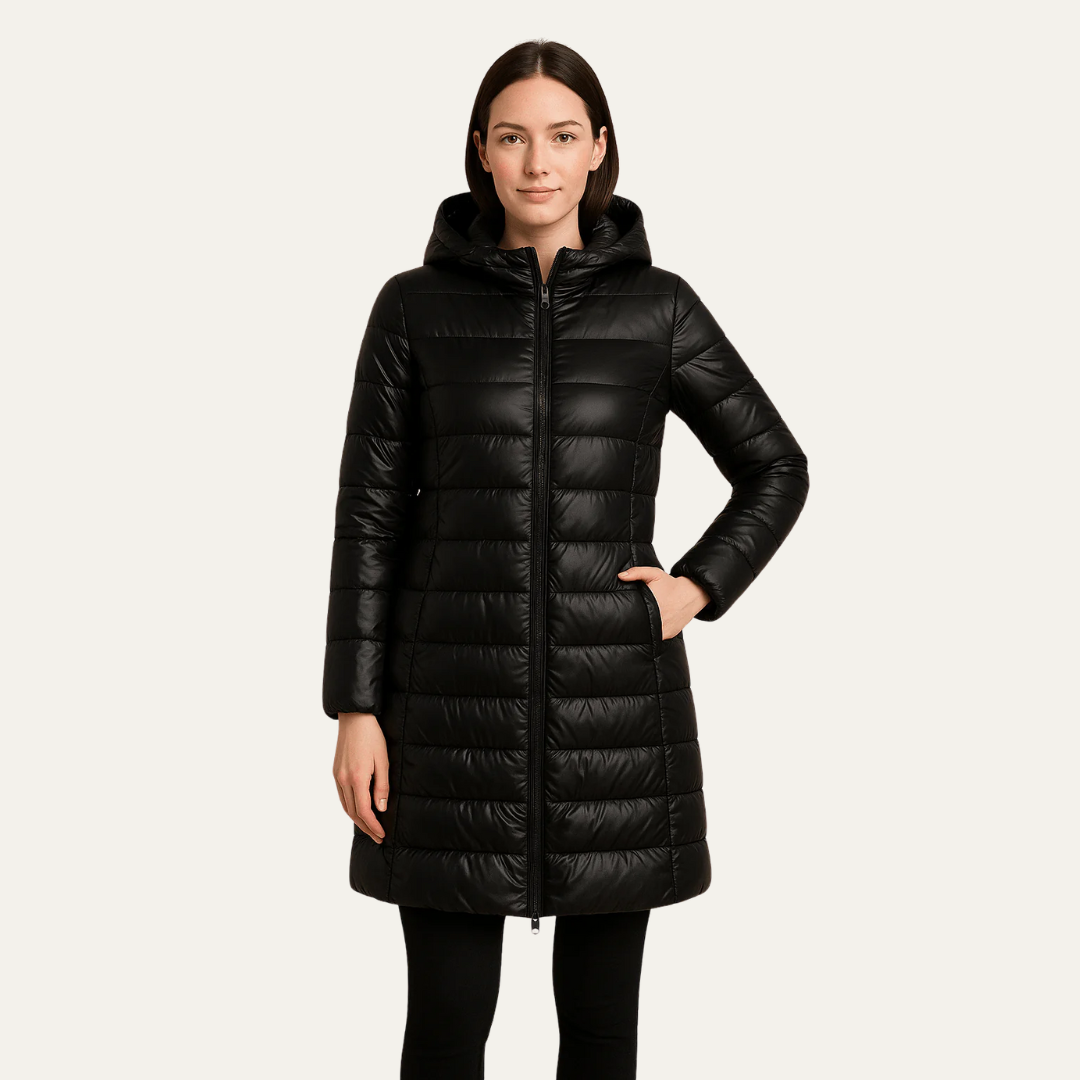 Elarova | Glänzender, gesteppter Damen-Daunenmantel