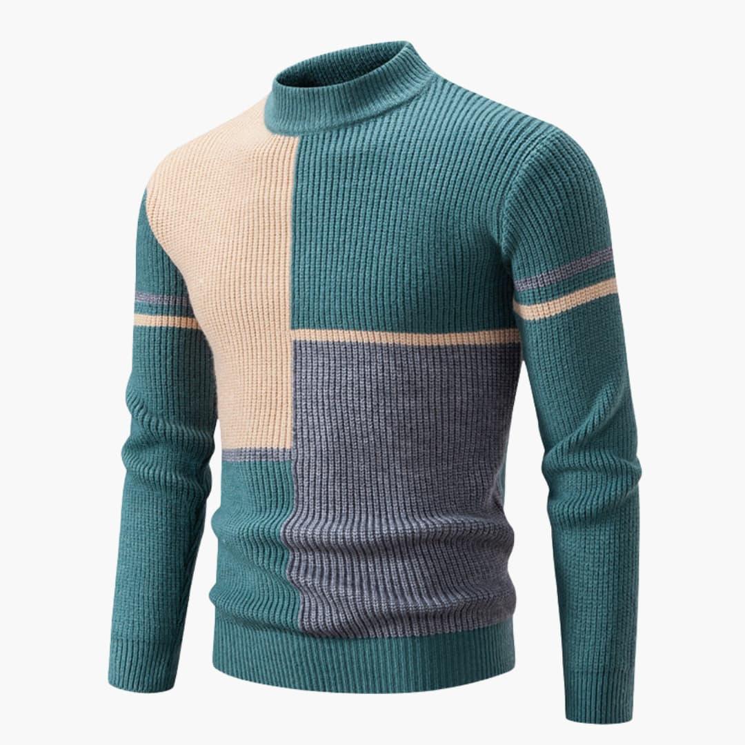 Elarova | Grafik-Blockmuster Strickpullover für Herren