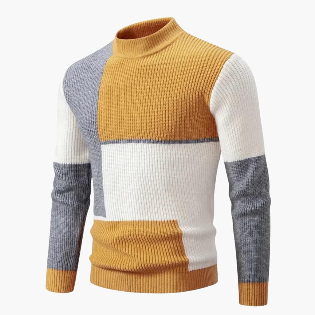 Elarova | Grafik-Blockmuster Strickpullover für Herren