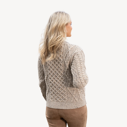 Elarova | Grobstrick-Cardigan mit Zopfmuster für Damen