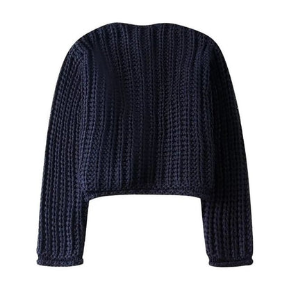 Elarova | GrobstrickStrickjacke mit großen Knöpfen