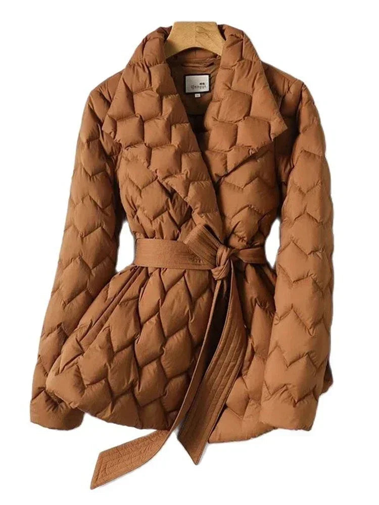 Elarova | Gürtel Steppjacke für Damen