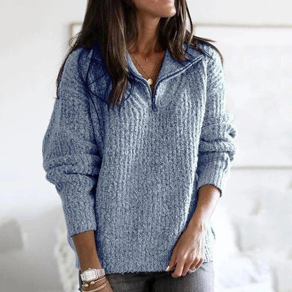 Elarova | Halb-Reißverschluss-Pullover für Damen