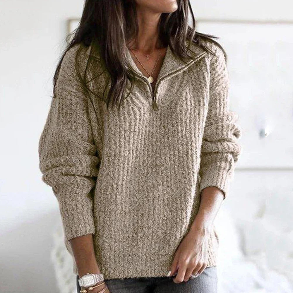 Elarova | Halb-Reißverschluss-Pullover für Damen