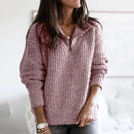 Elarova | Halb-Reißverschluss-Pullover für Damen