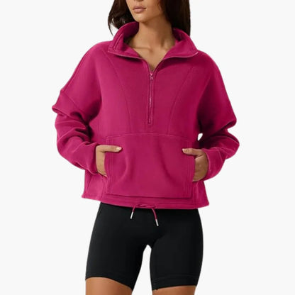 Elarova | Halb-Zip Fleece-Sweatshirt für Damen