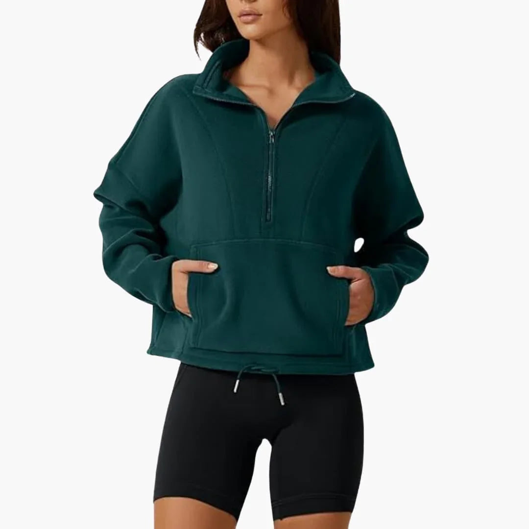 Elarova | Halb-Zip Fleece-Sweatshirt für Damen