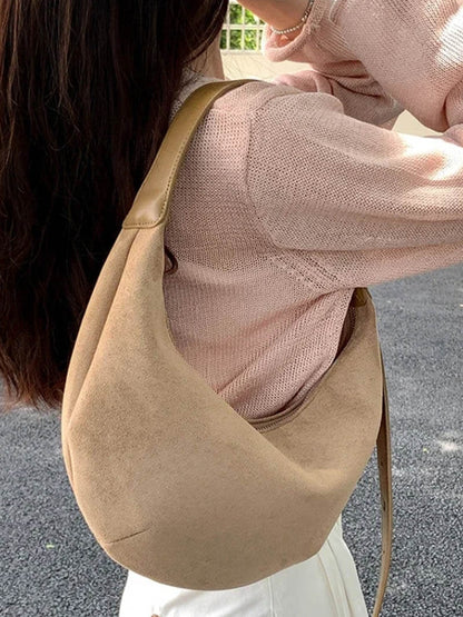 Elarova | Halbmond Tasche Aus Wildleder