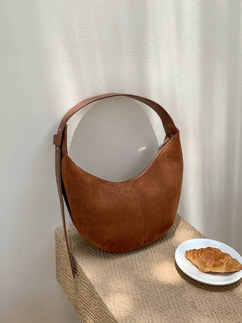 Elarova | Halbmond Tasche Aus Wildleder