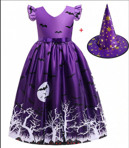 Elarova Halloween Prinzessin Kleid mit Halloween-Druck