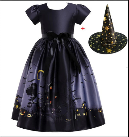 Elarova Halloween Prinzessinnenkleid mit Halloween-Muster