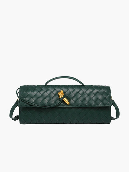 Elarova | Handtasche Damen Woven Leder mit Goldverschluss