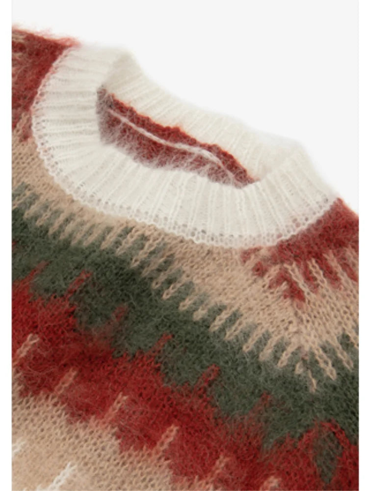 Elarova | Hässlicher Weihnachtspulli Dick gestrickter Pullover mit RetroMuster