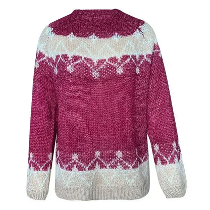 Elarova | Hässlicher Weihnachtspulli Dicker Strickpulli mit gemütlichem Jacquardmuster