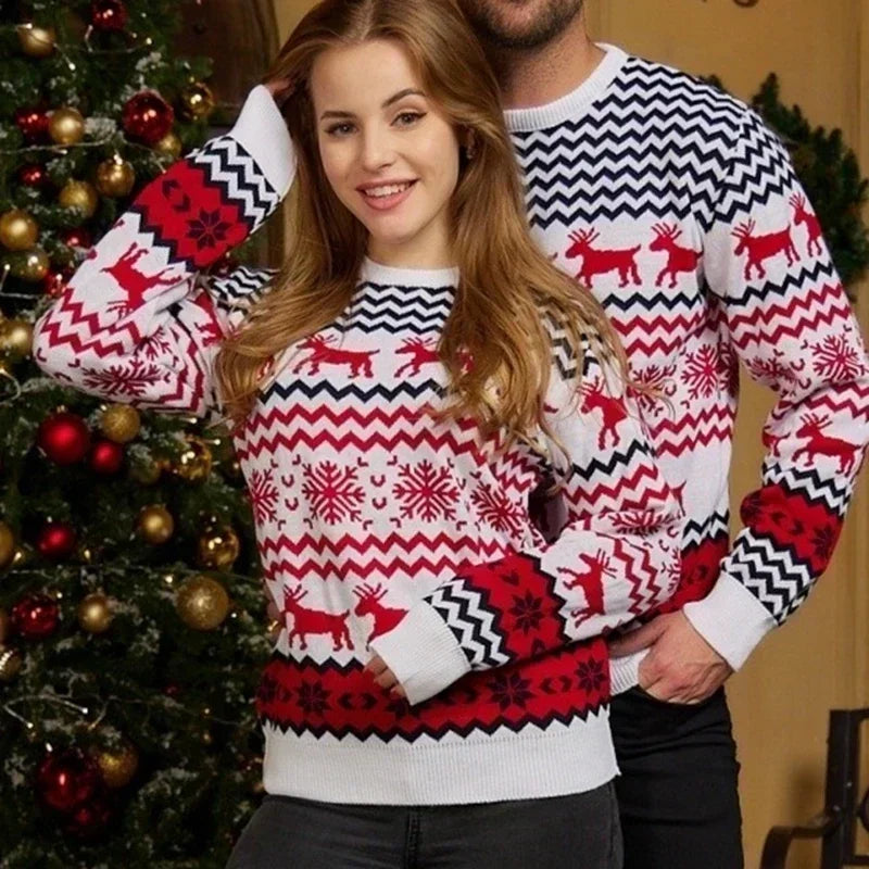 Elarova | Hässlicher Weihnachtspulli Gemütlicher Strickpullover im skandinavischen Stil