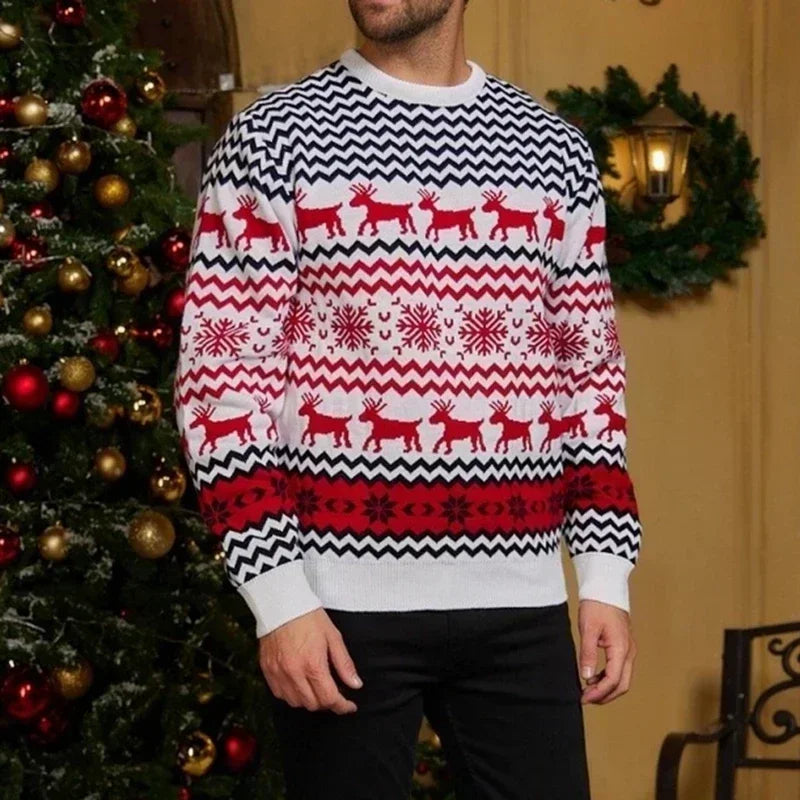 Elarova | Hässlicher Weihnachtspulli Gemütlicher Strickpullover im skandinavischen Stil