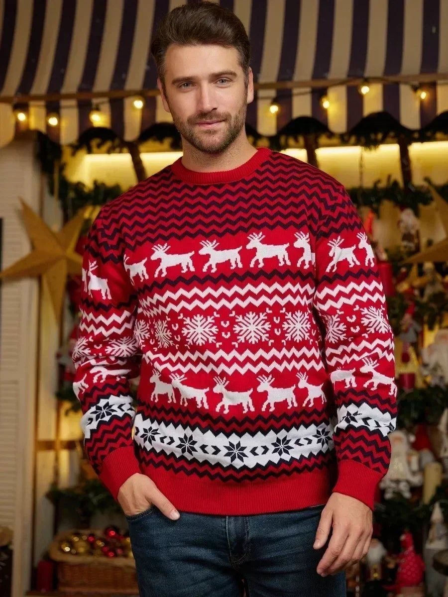 Elarova | Hässlicher Weihnachtspulli Gemütlicher Strickpullover im skandinavischen Stil