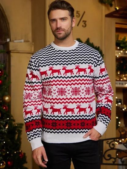 Elarova | Hässlicher Weihnachtspulli Gemütlicher Strickpullover im skandinavischen Stil