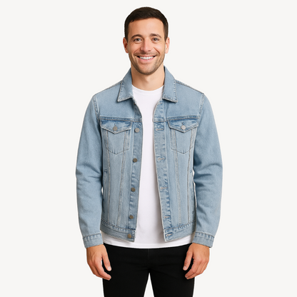 Elarova | Hellblaue Jeansjacke für Herren