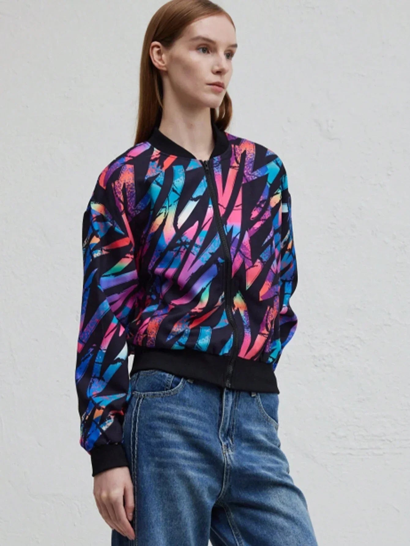 Elarova | Herbst Winter Freizeit Druckjacke