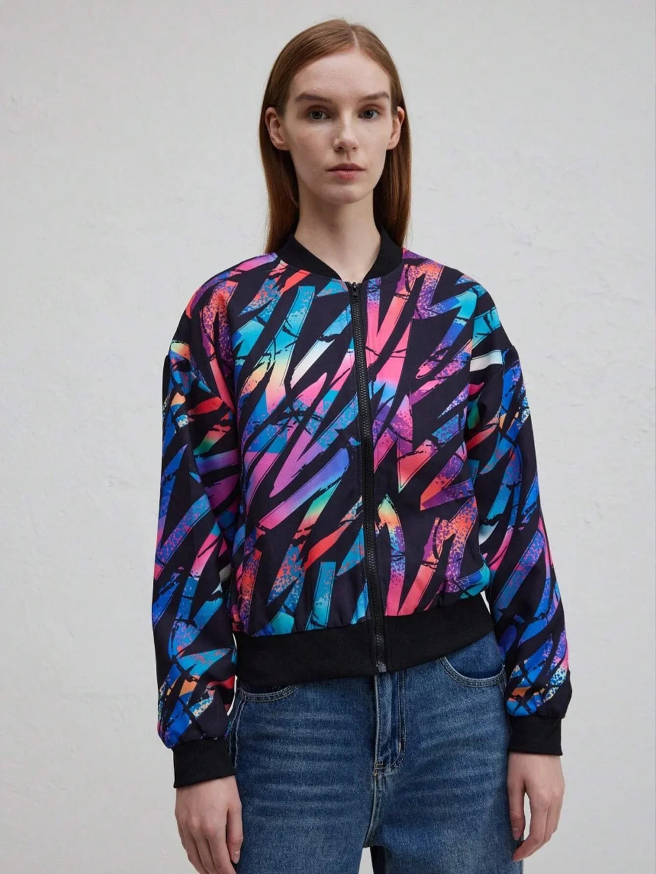 Elarova | Herbst Winter Freizeit Druckjacke