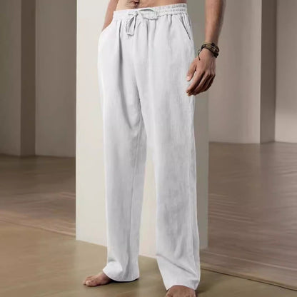Elarova | Herren Bequeme Leinenhose mit verstellbarem Bund