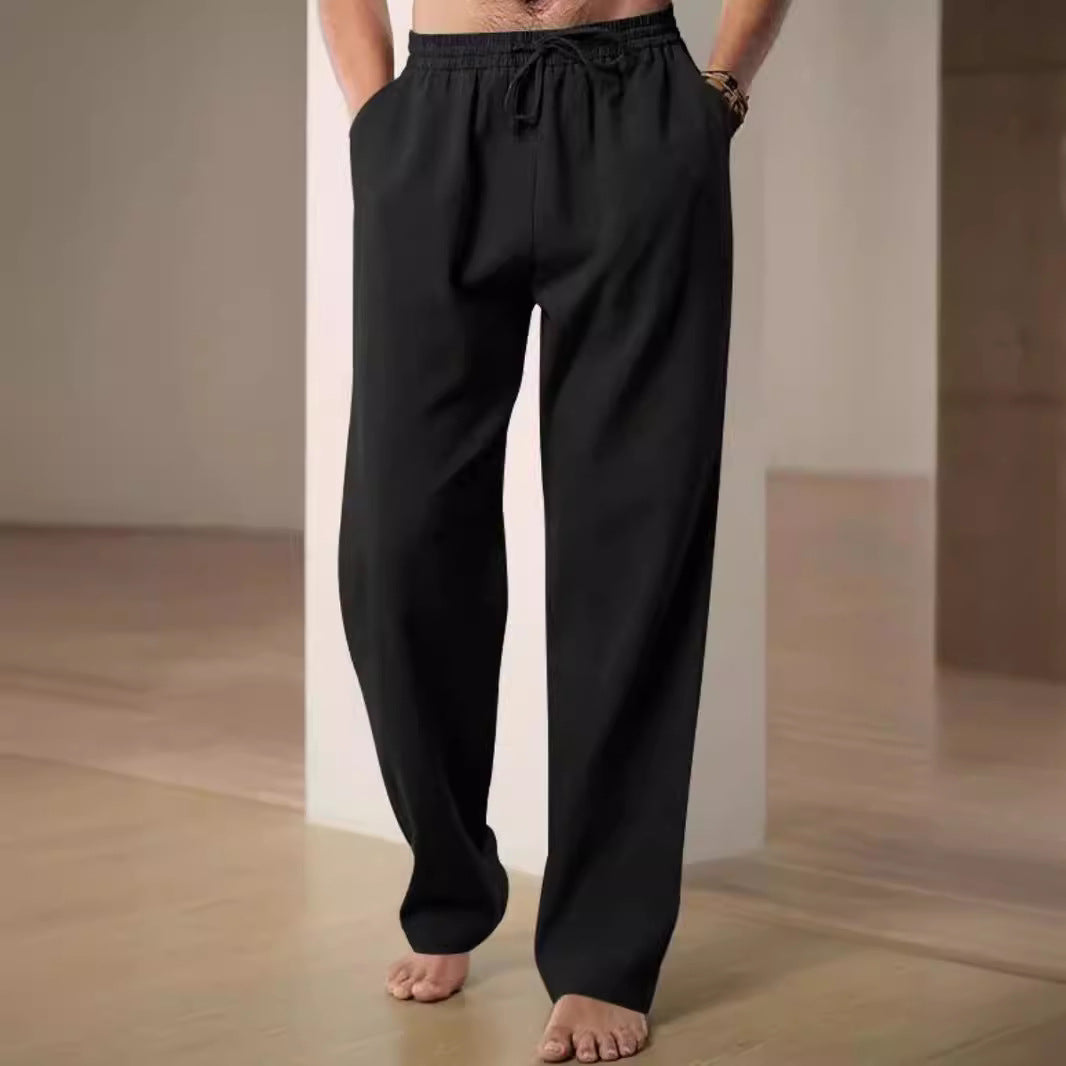 Elarova | Herren Bequeme Leinenhose mit verstellbarem Bund