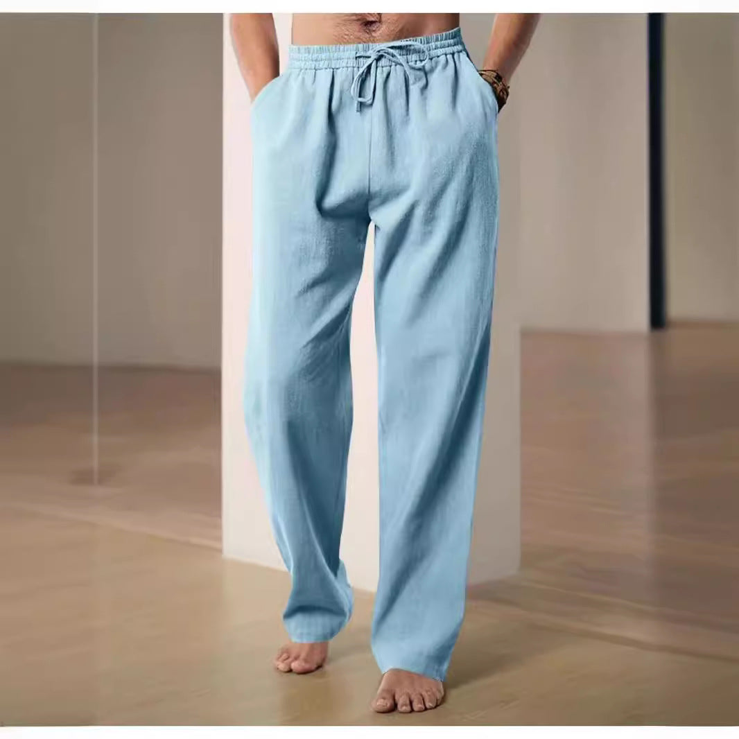 Elarova | Herren Bequeme Leinenhose mit verstellbarem Bund