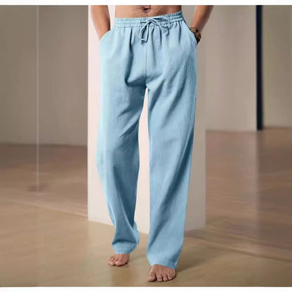 Elarova | Herren Bequeme Leinenhose mit verstellbarem Bund