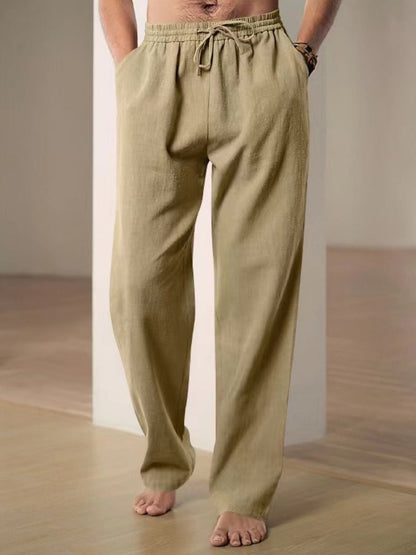 Elarova | Herren Bequeme Leinenhose mit verstellbarem Bund