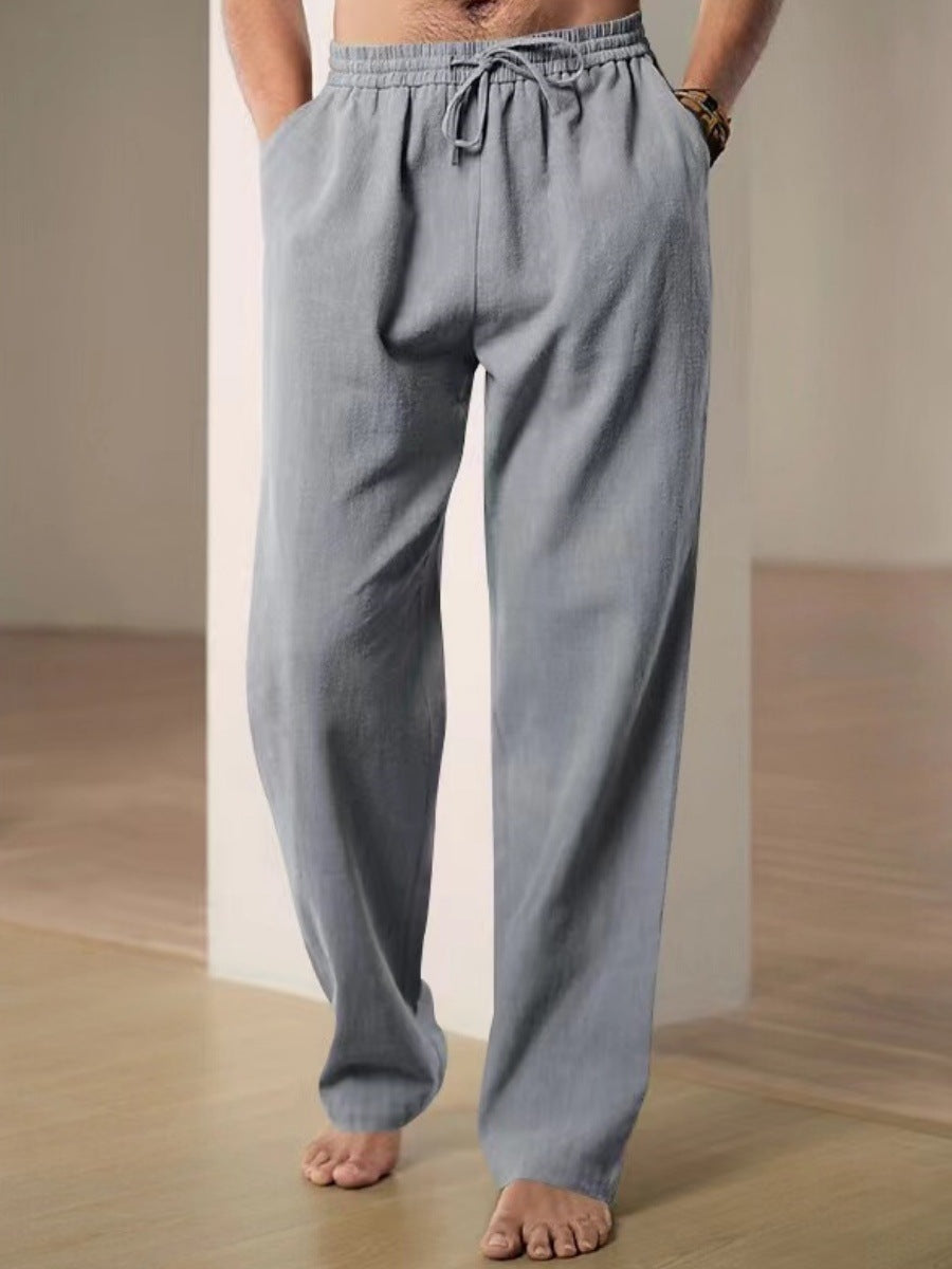 Elarova | Herren Bequeme Leinenhose mit verstellbarem Bund