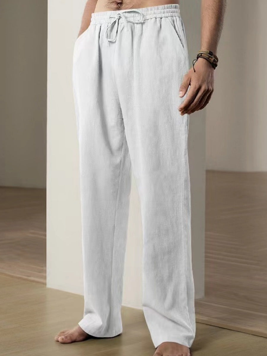 Elarova | Herren Bequeme Leinenhose mit verstellbarem Bund