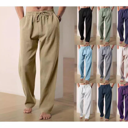 Elarova | Herren Bequeme Leinenhose mit verstellbarem Bund