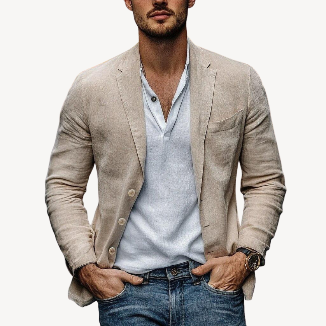 Elarova | Herren-Blazerjacke aus Leinen