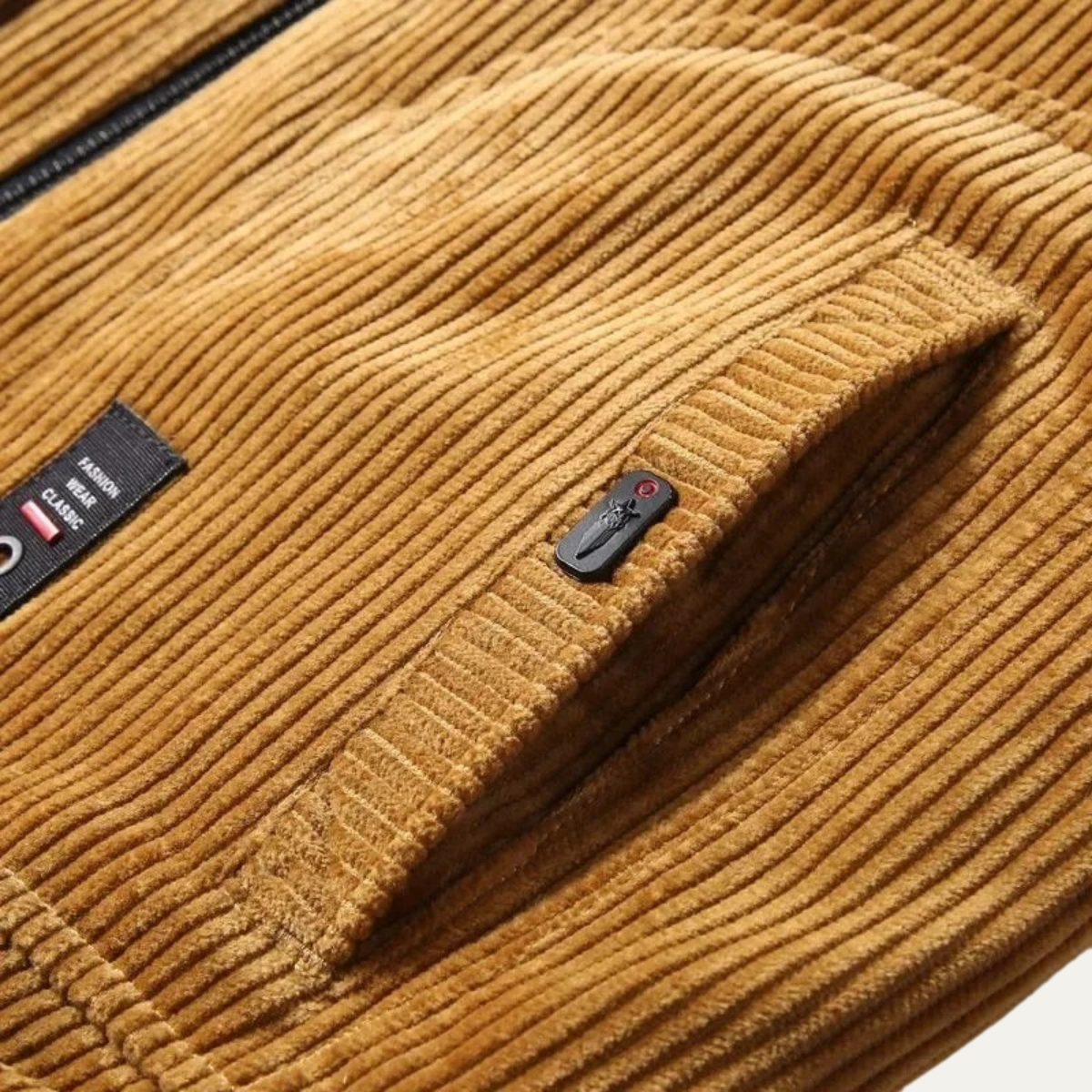 Elarova | Herren-Bomberjacke aus Cord mit Sherpa-Fleecefutter