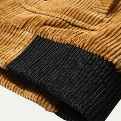 Elarova | Herren-Bomberjacke aus Cord mit Sherpa-Fleecefutter