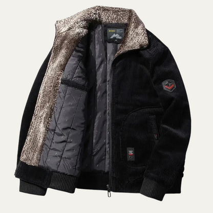 Elarova | Herren-Bomberjacke aus Cord mit Sherpa-Fleecefutter
