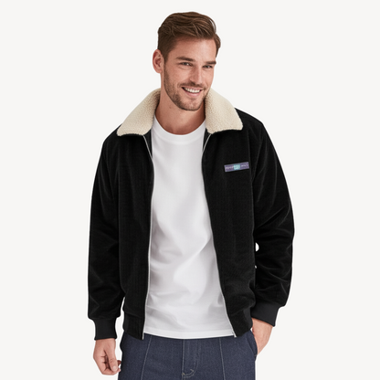 Elarova | Herren-Bomberjacke aus Cord mit Sherpa-Futter