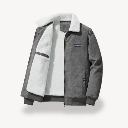 Elarova | Herren-Bomberjacke aus Cord mit Sherpa-Futter
