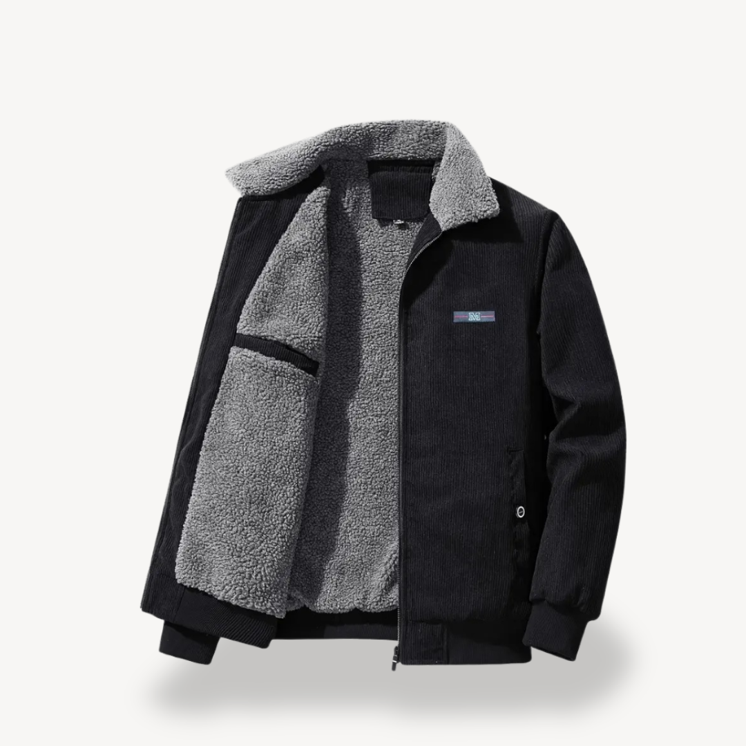 Elarova | Herren-Bomberjacke aus Cord mit Sherpa-Futter